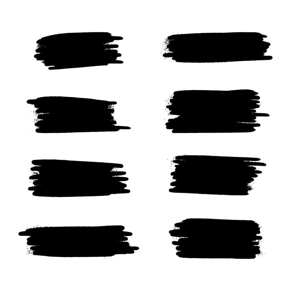 Black Distress Brushes. Grunge Texture. Splash Banner. vector illustration.