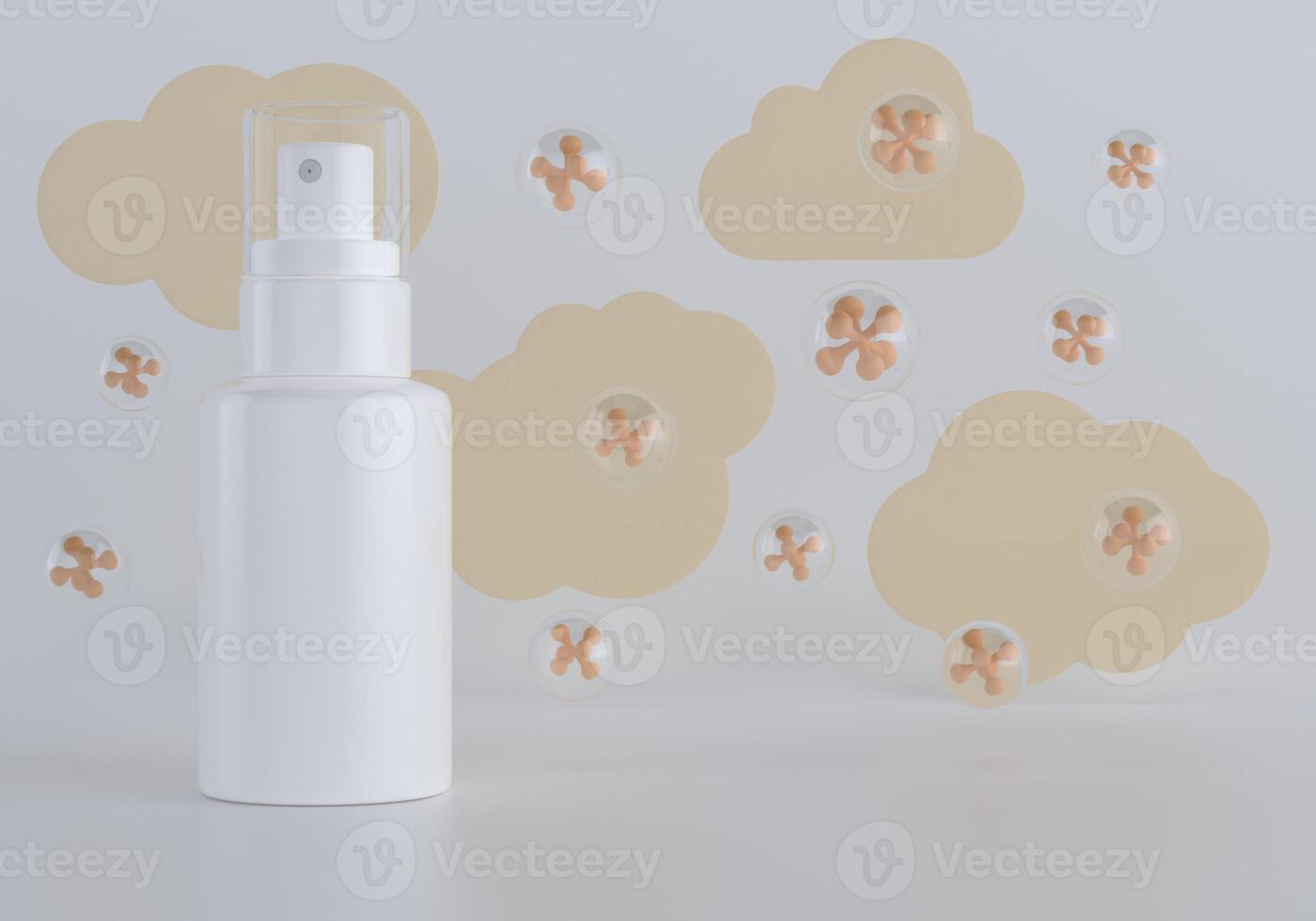 skin care products decorated with patterns on color background photo