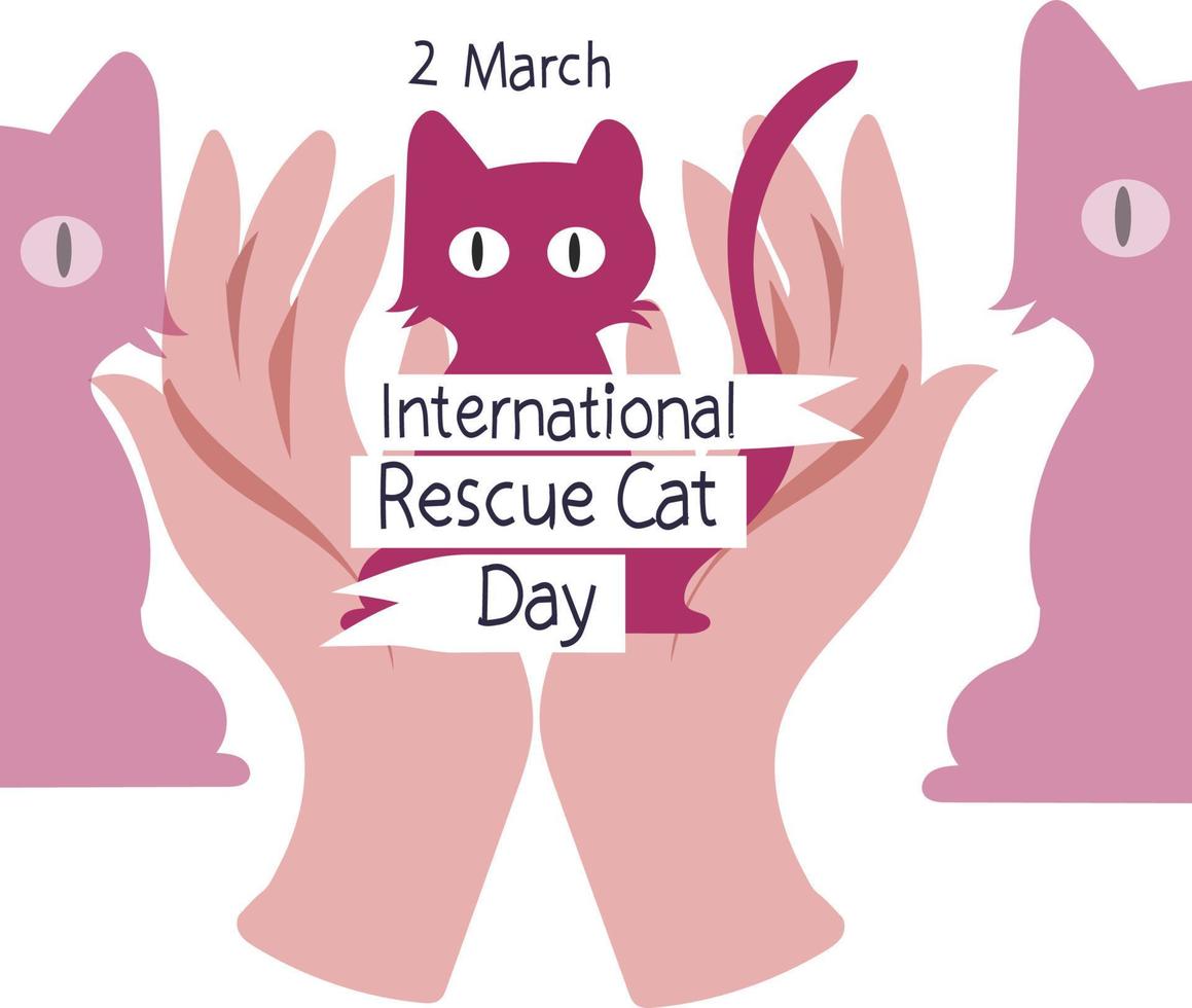 internacional rescate gato día vector ilustración.