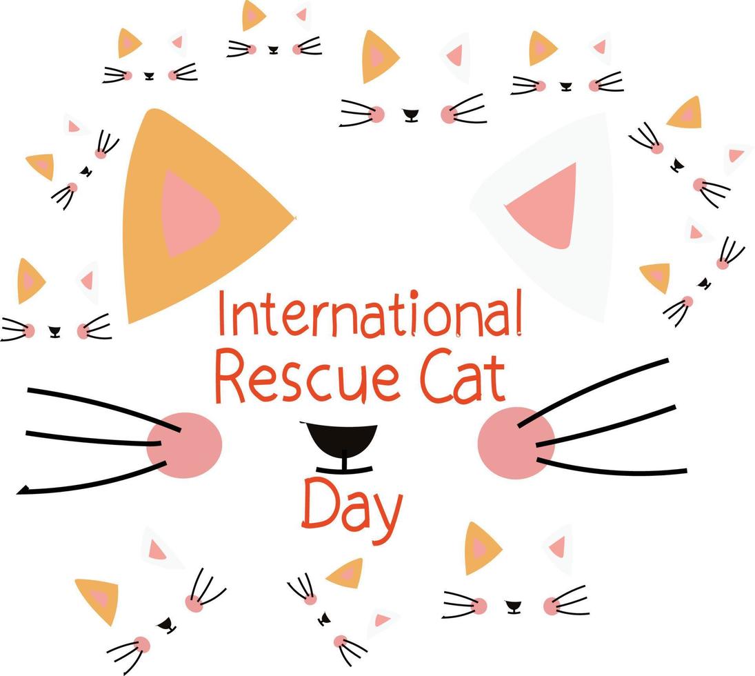 internacional rescate gato día vector ilustración.