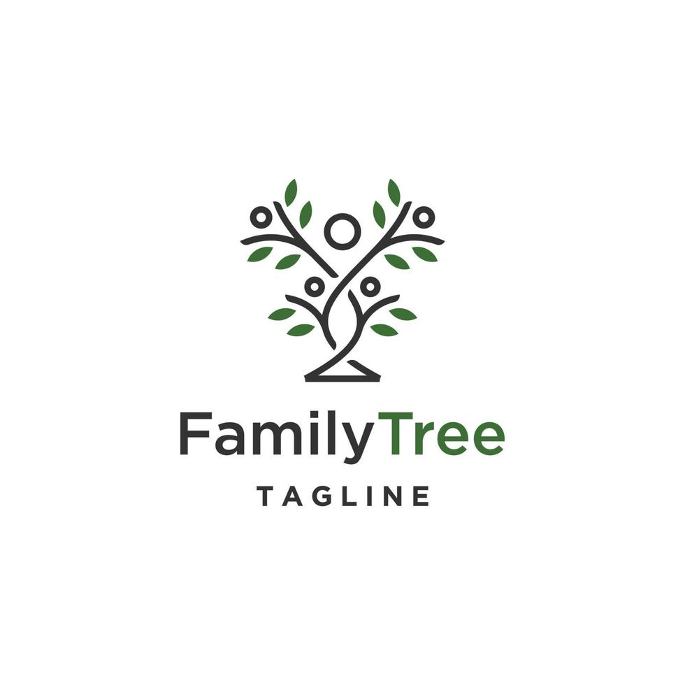 familia árbol logo diseño modelo plano vector