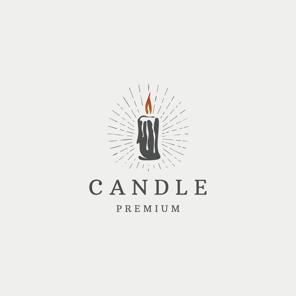 Candle logo icon design template flat vector