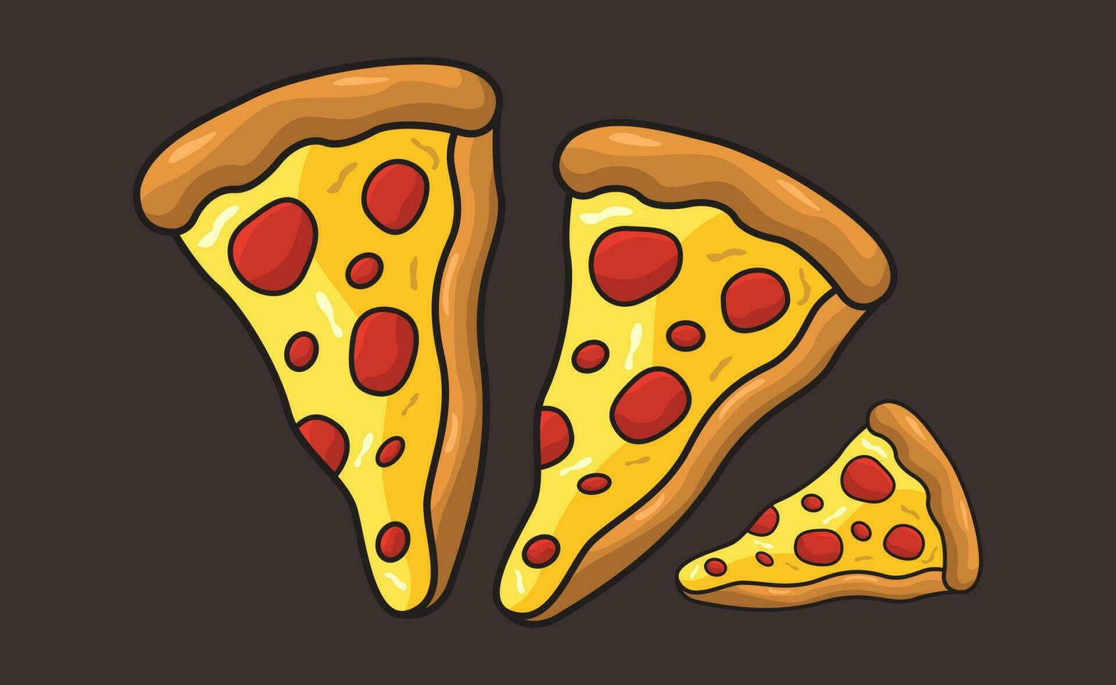 queso Pizza rebanadas aislado vector ilustración