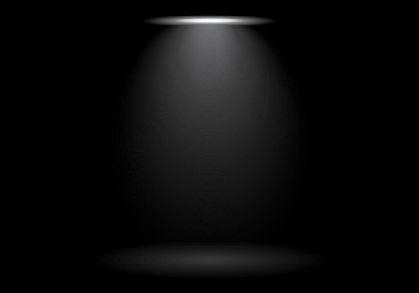 Black Ambient White Spot Light Background Vector Illustration