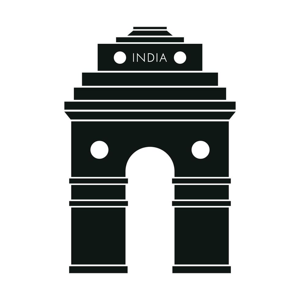 India Gate Symbol Silhouette Vector Icon Illustration