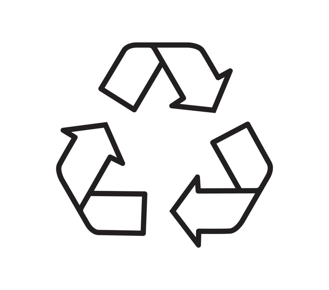 Recycle Symbol Line Icon Isolated Vector Illustration