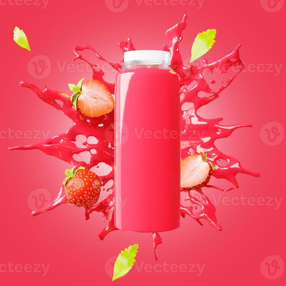 strawberry water bottle photo