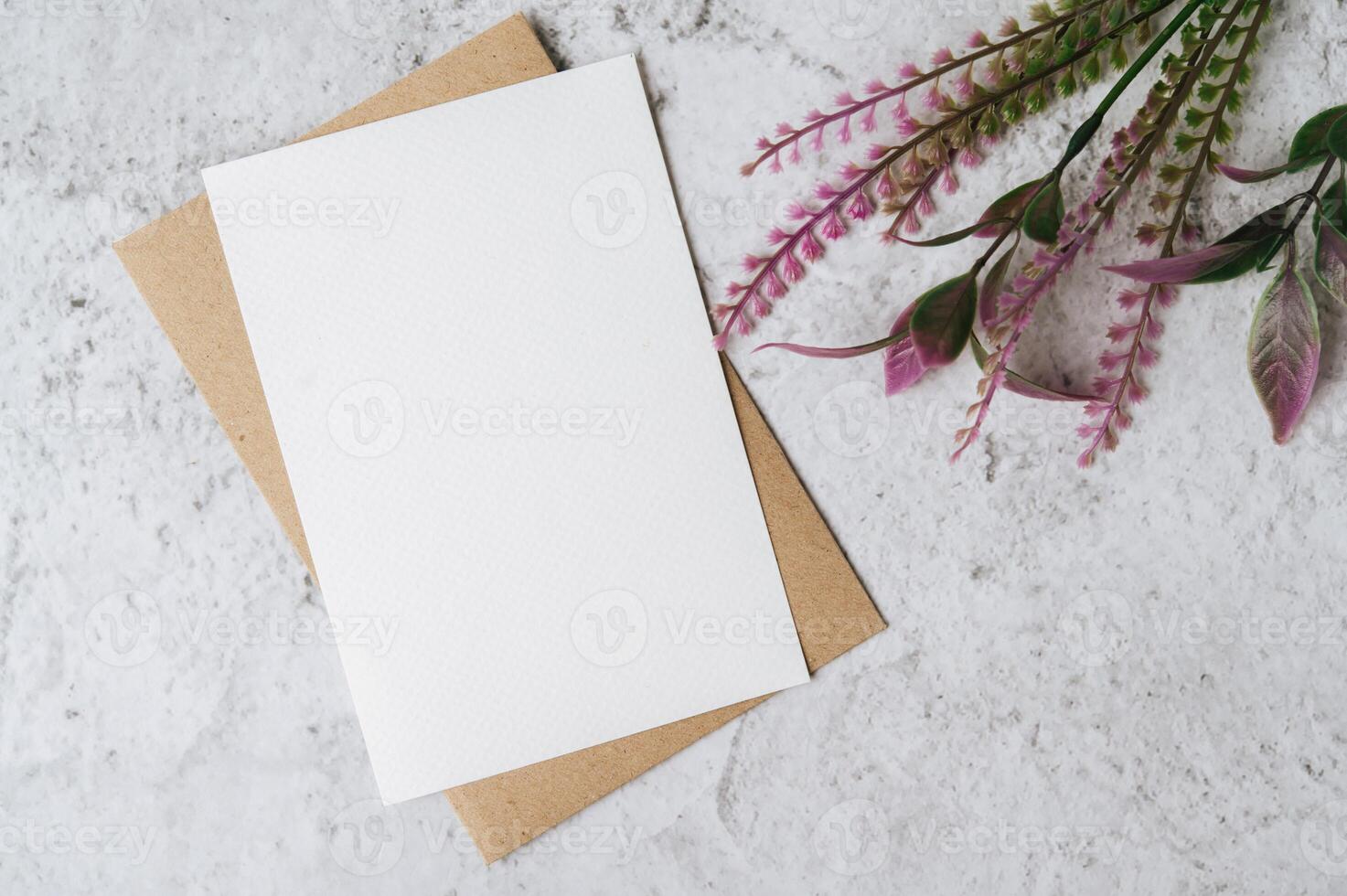 Blank card and decorations photo
