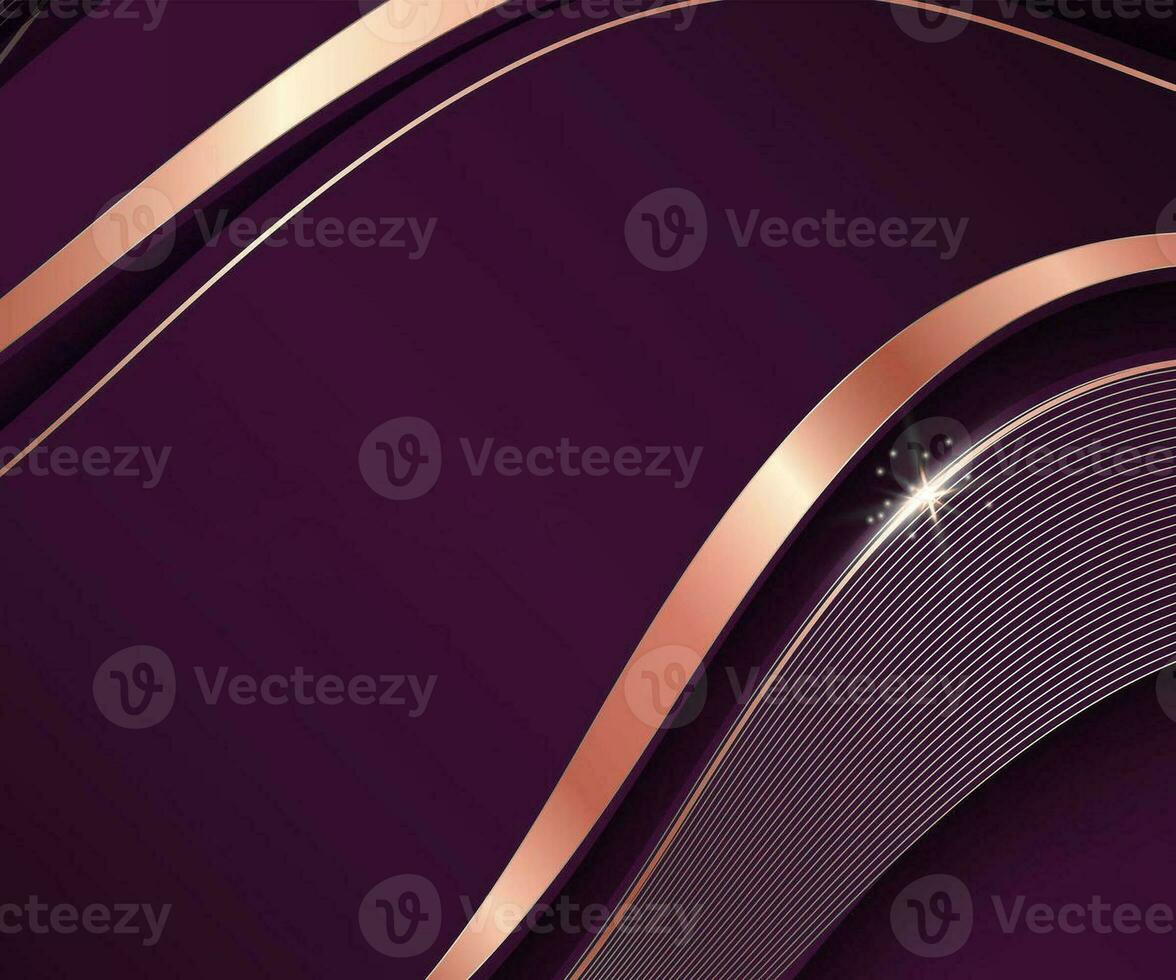 abstract dark pink brown magenta golden background with ribbon gold lines curved wavy sparkle with copy space for text photo