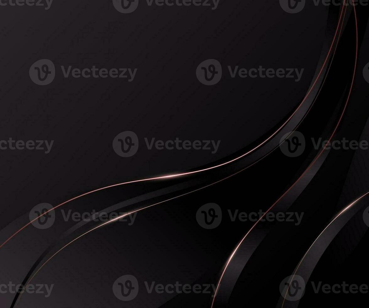 abstract red brown light effect golden wave distorted lines with lighting effect decoration on black grey background photo