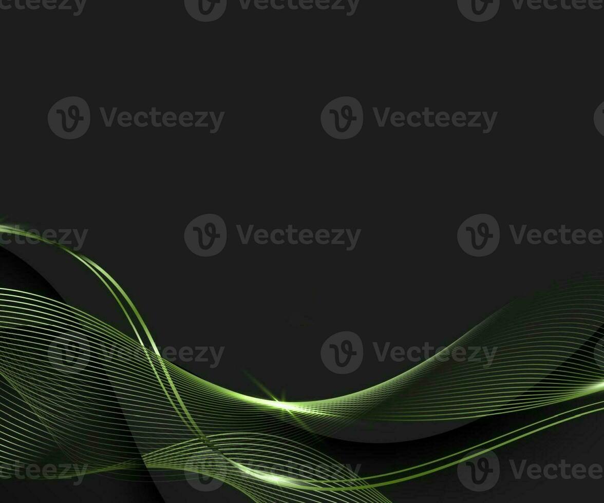 abstract black background with gold green and mehandi color lines curved wavy sparkle with copy space for text luxury style template design photo