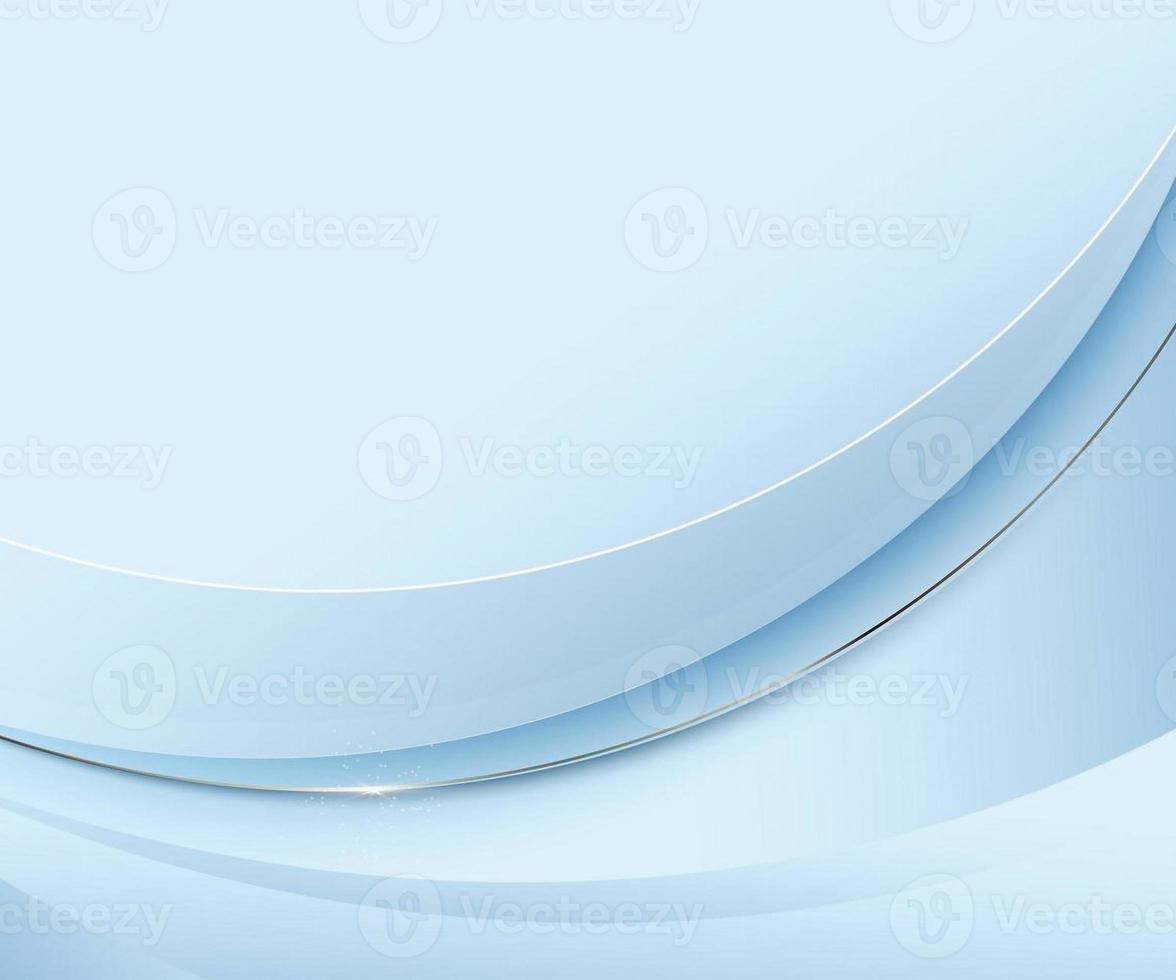 abstract light blue and grey background with gold lines curved wavy sparkle with copy space for text luxury style template design photo