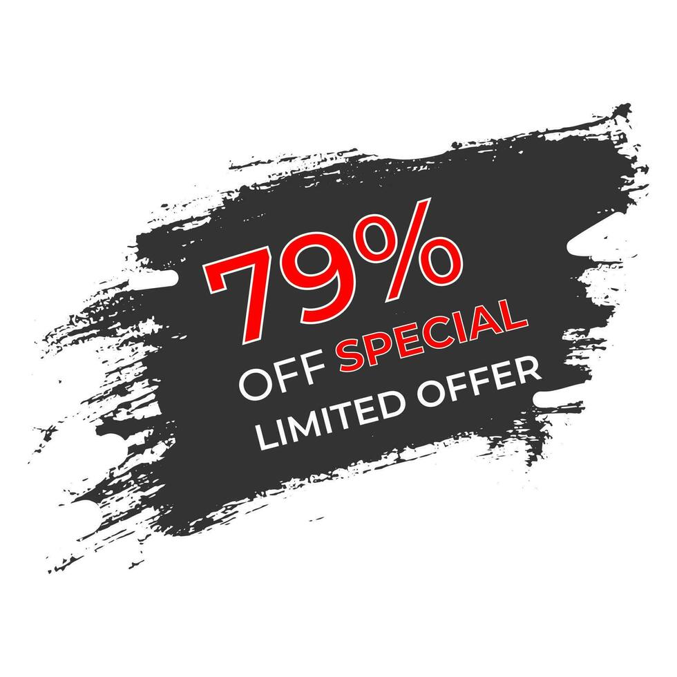 79 percent off Limited Special Offer vector art illustration with grunge background and modern style