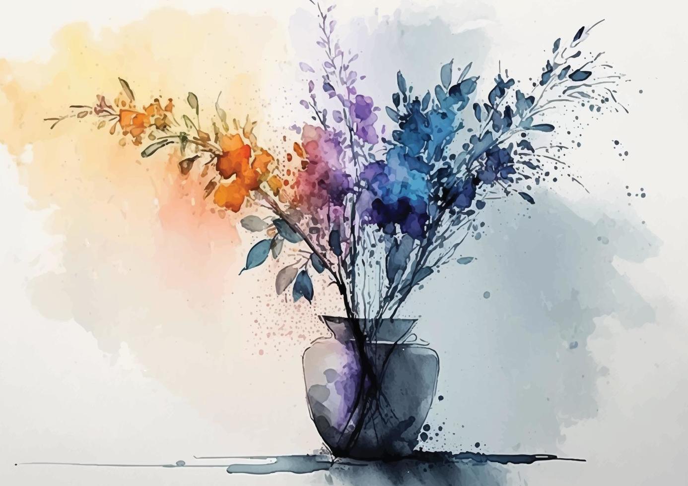 Botanical Bliss Watercolor Flowers for a Peaceful Home vector