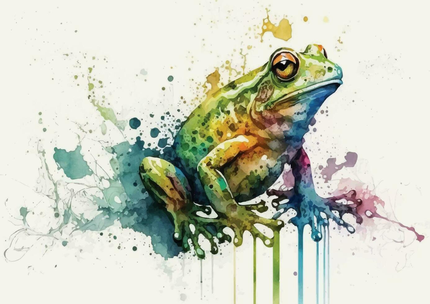 These watercolor vector designs of frogs and their companions are sure to delight