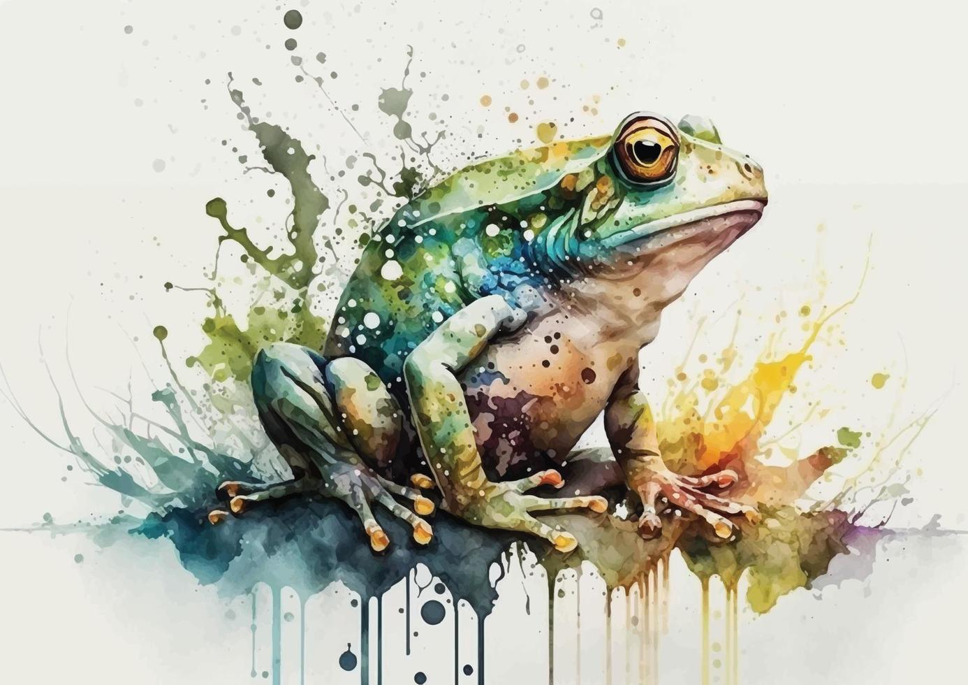 Add a hop of color to your space with these whimsical watercolor vector designs of frogs