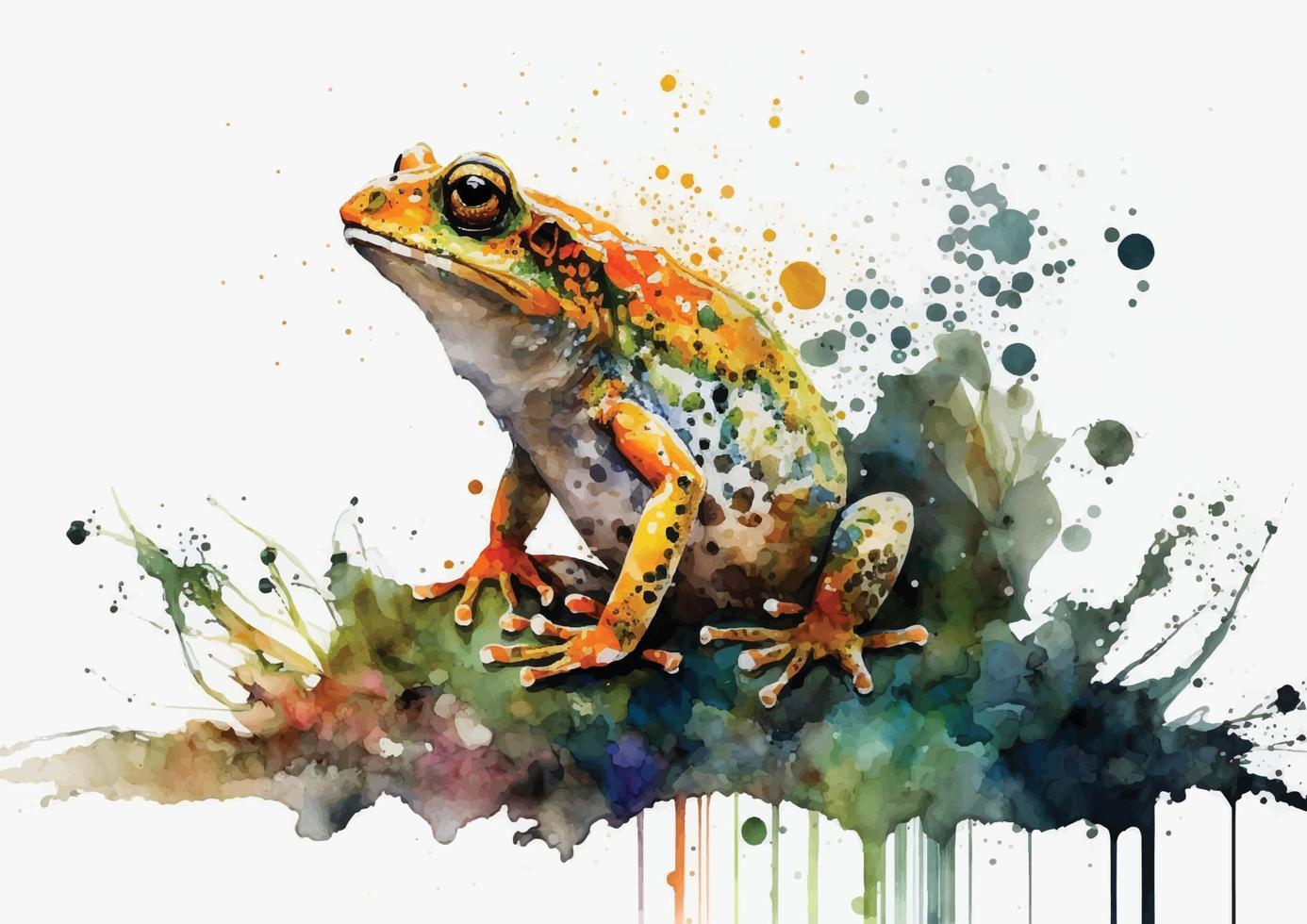 Transform your home into a natural wonderland with these stunning watercolor vector illustrations of frogs and their ecosystem