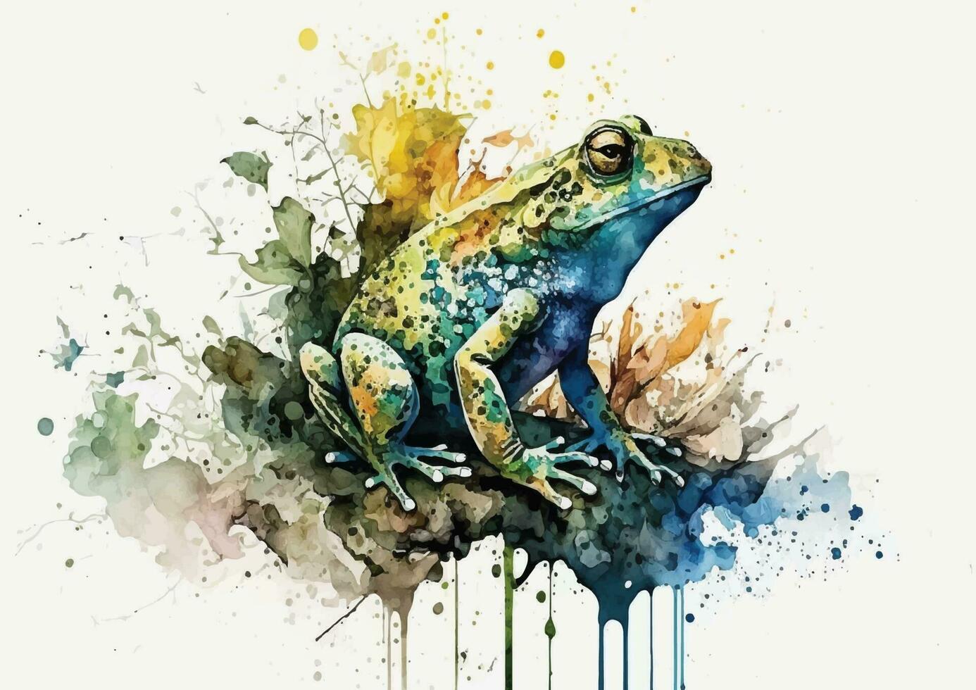 These watercolor vector designs of frogs and dragonflies offer a sense of playfulness and whimsy to any space