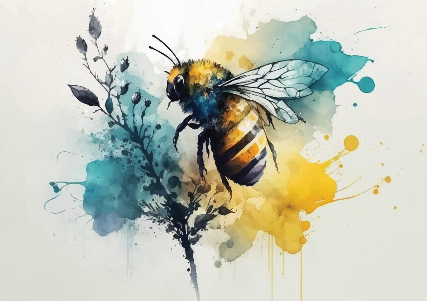 obtener tu manos en estos maravilloso acuarela vector diseños de abejas