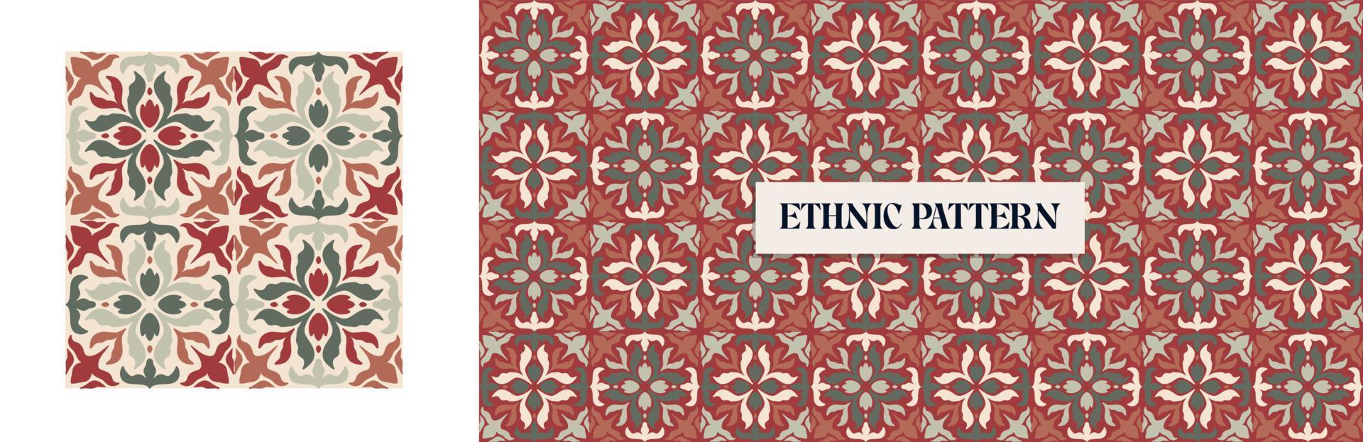 Vintage Traditional ornamental Ethnic seamless pattern. Patchwork Boho geometric ornament for scrapbooking vector