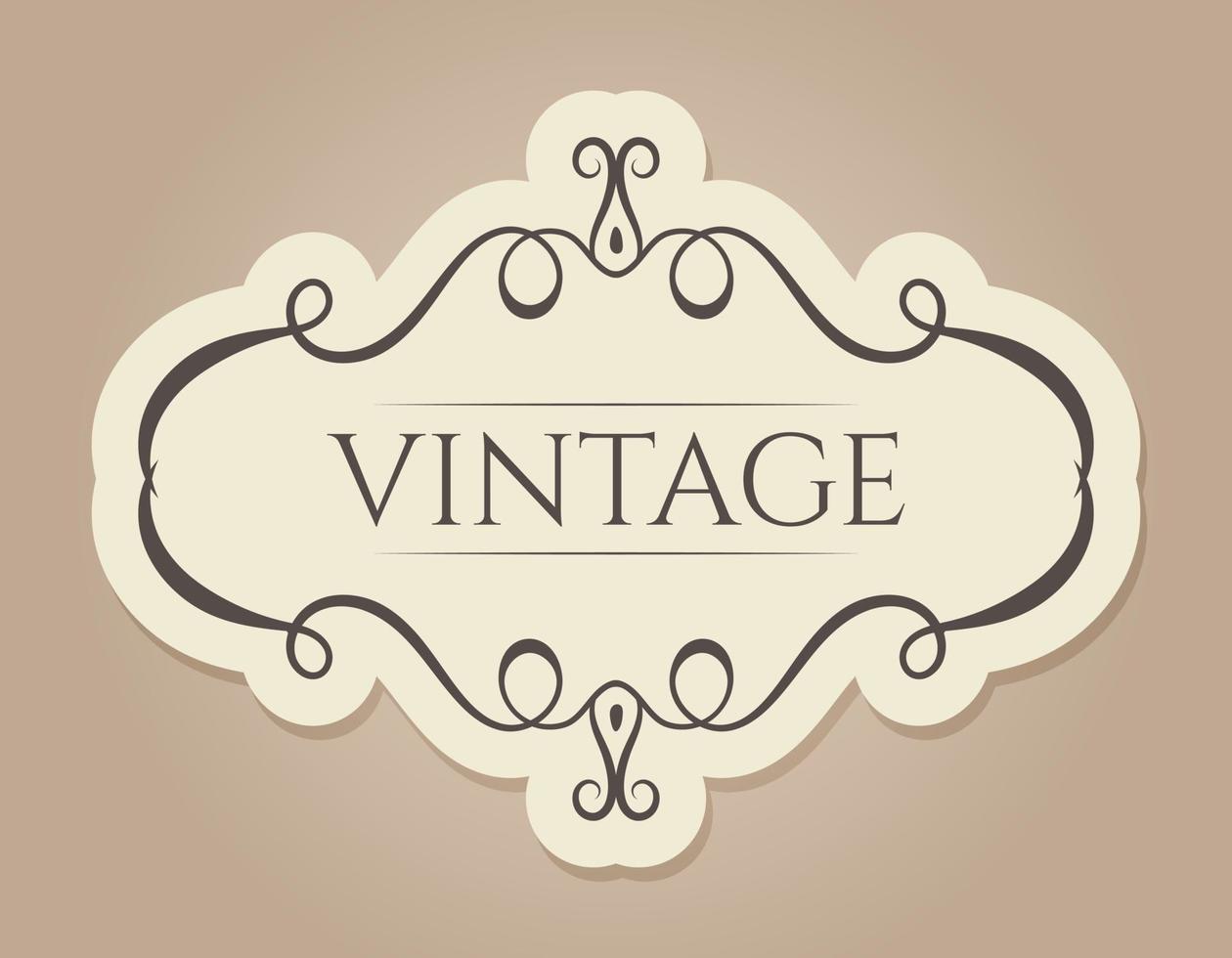 Old vintage banner or template with swirls ornament, vector isolated illustration.