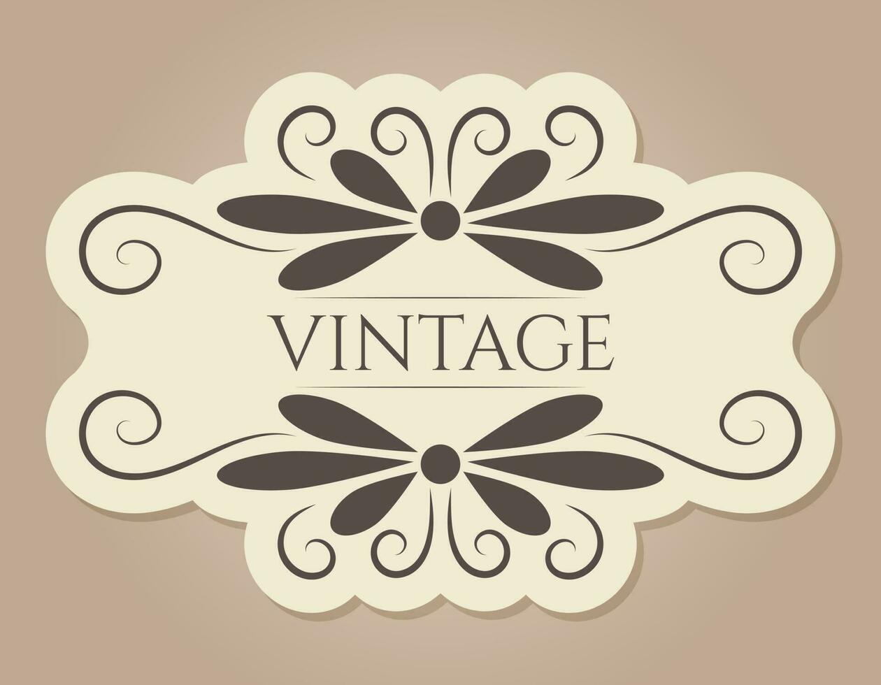 Vector vintage frame with swirls ornament. Isolated banner in old victorian style.