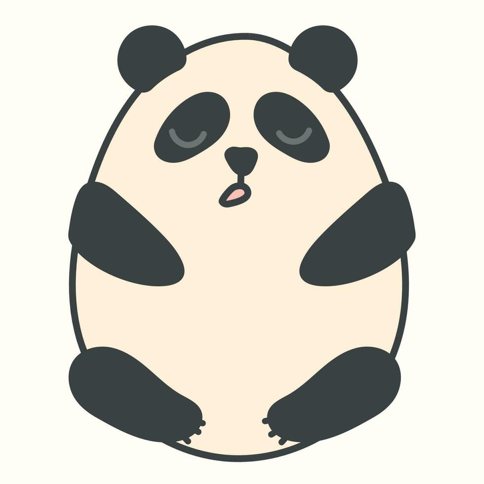 Cute cartoon baby panda. Vector isolated illustration of wild asian animal.