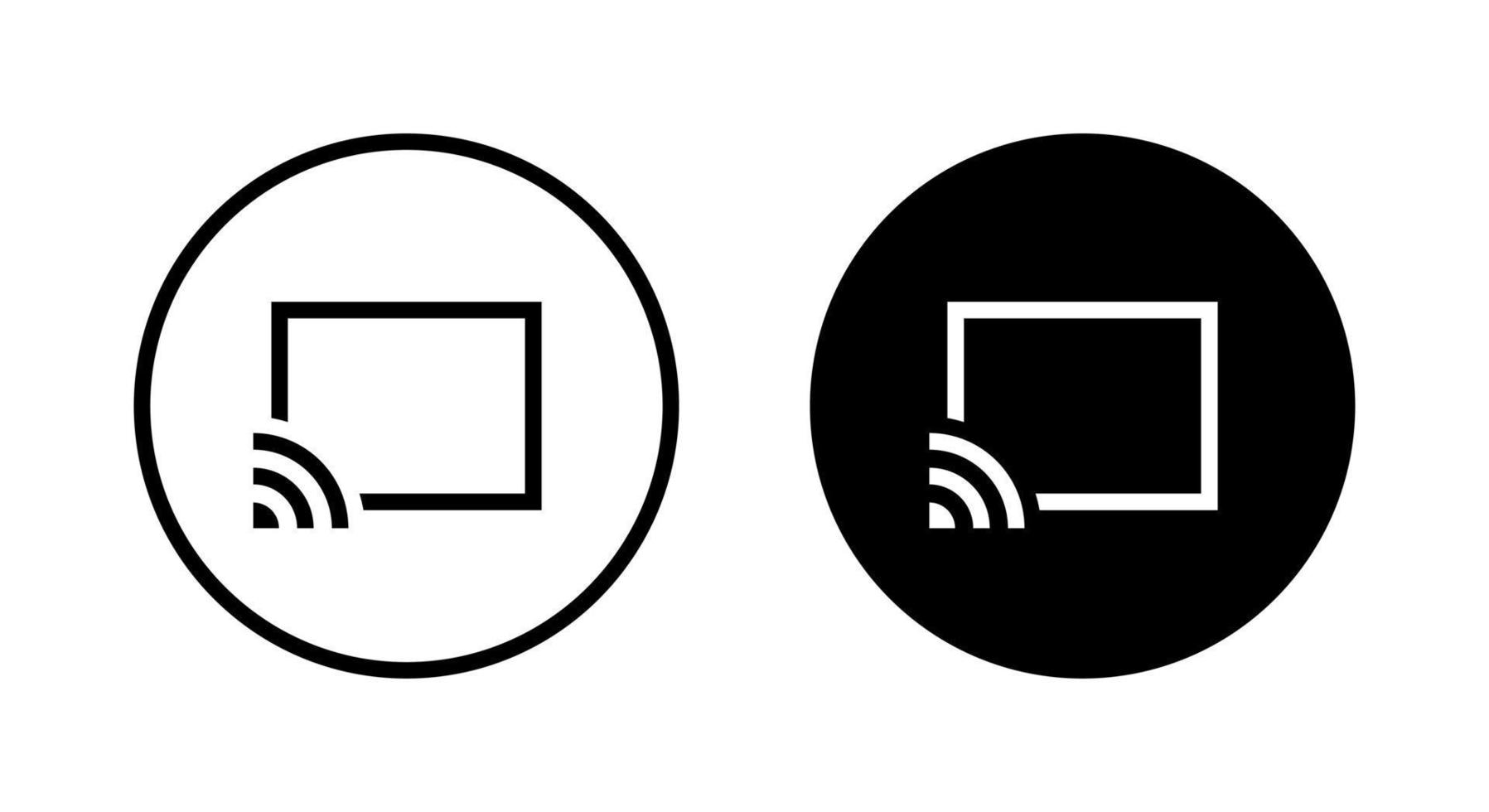 Cast icon vector. Chromecast, screencast sign symbol vector