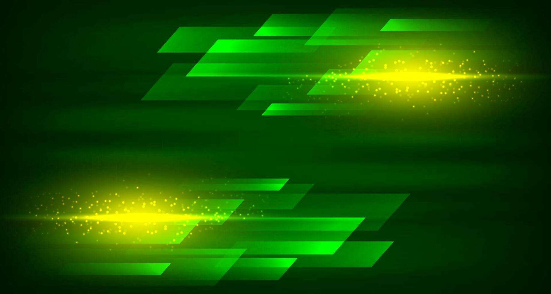 3D green yellow techno abstract background overlap layer on dark space with high speed effect concept decoration. Graphic design element dynamic motion style for banner flyer, card, or brochure cover vector