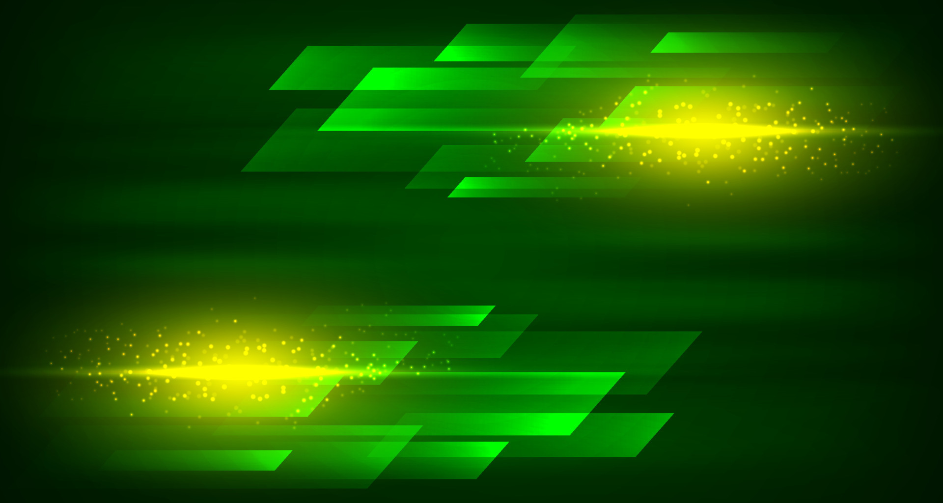 3D green yellow techno abstract background overlap layer on dark space ...