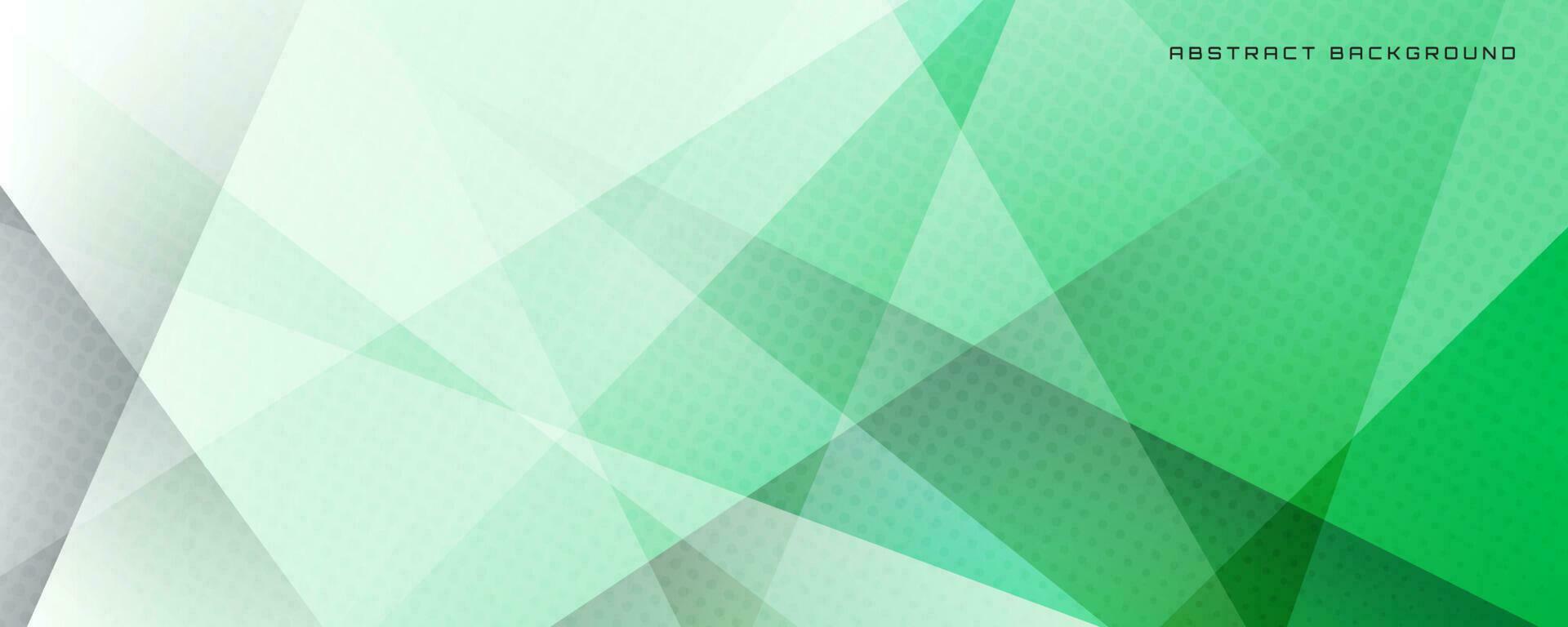 3D green white geometric abstract background overlap layer on bright space with halftone decoration. Simple graphic design element cutout style concept for banner, flyer, card, or brochure cover vector