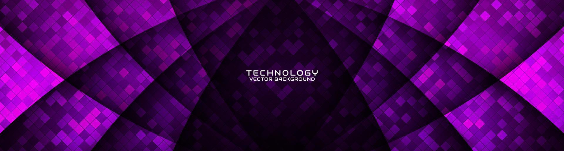 3D purple geometric abstract background overlap layer on dark space with rhombus pattern decoration. Graphic design element cutout effect style concept for banner, flyer, card, or brochure cover vector