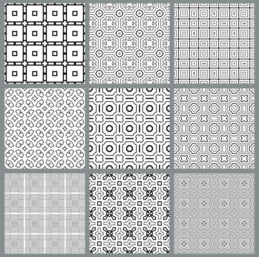 resumen fantasía Delgado línea cuadrado, triángulo geométrico sin costura modelo colocar. creativo mosaico, loseta antecedentes. vector