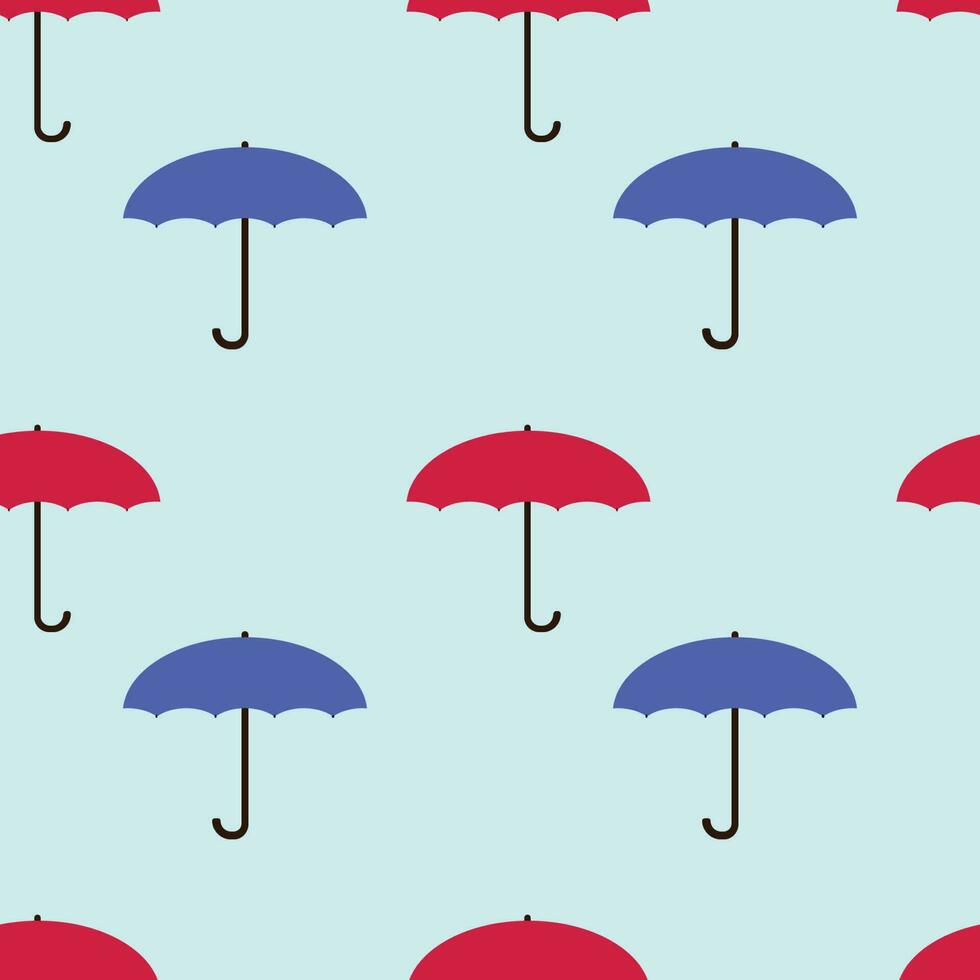 sin costura modelo con linda paraguas en plano estilo. lluvioso clima. vector
