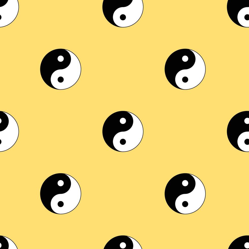 Yin yang symbol seamless pattern, background. vector