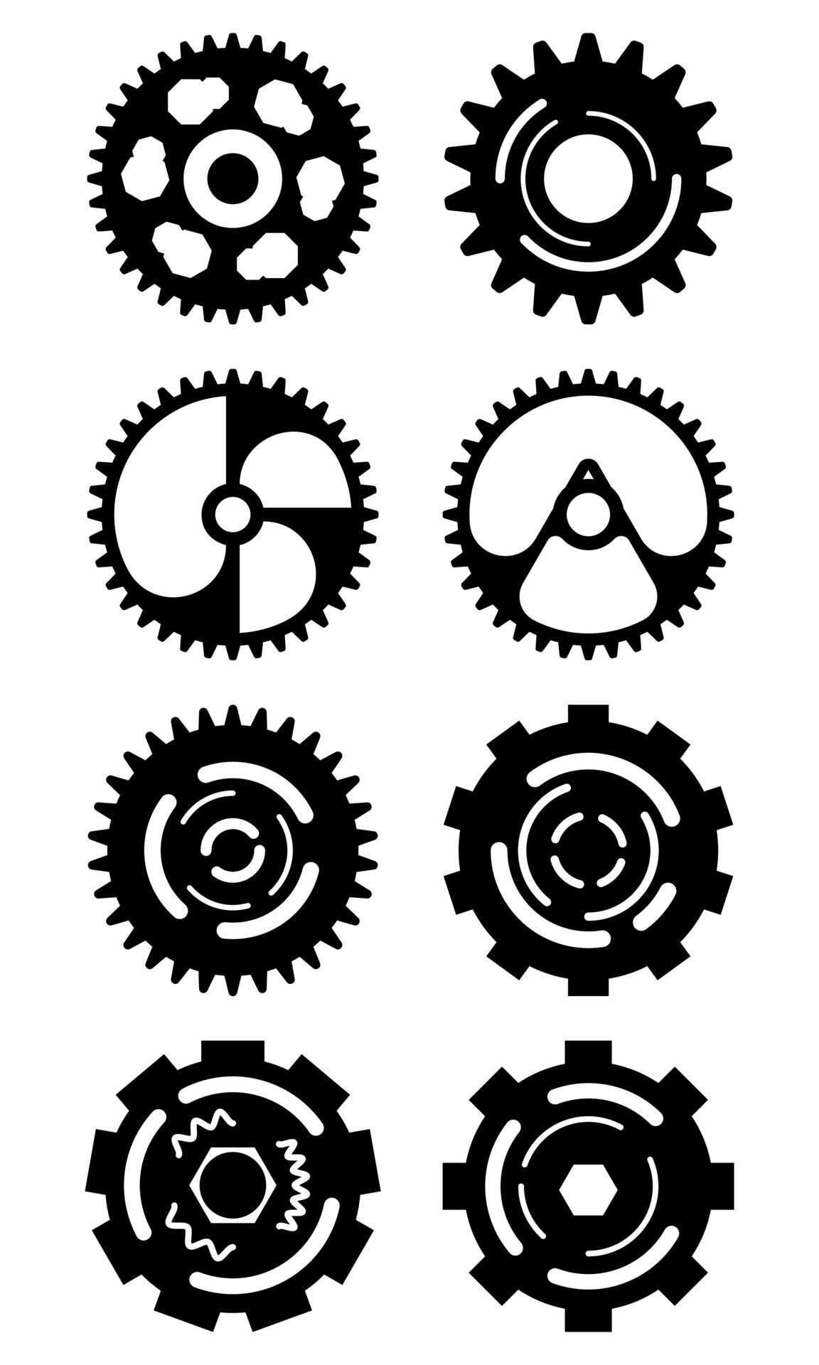 Modern gears set with different design isolated 20642088 Vector Art at