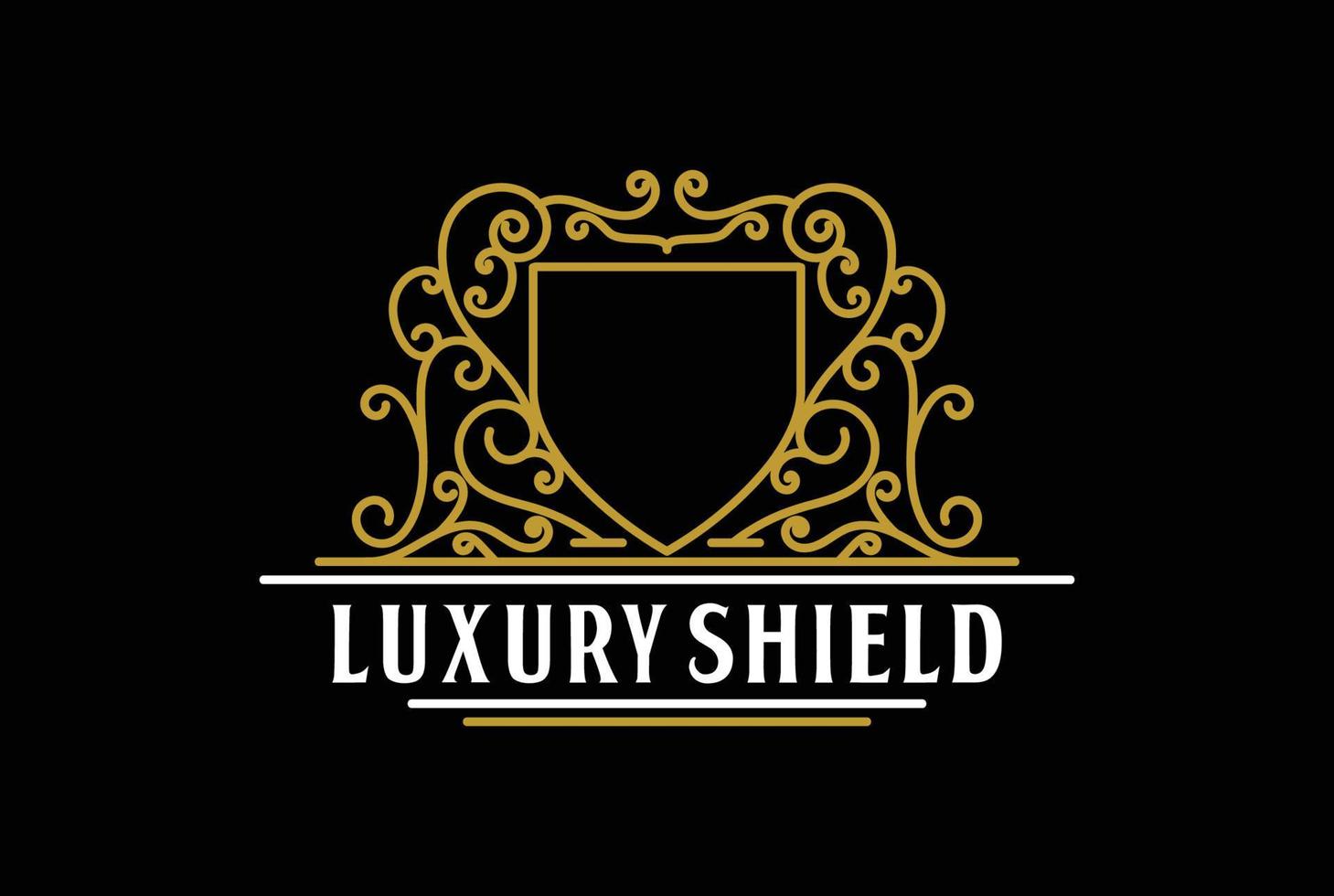 Shield Vintage Border Frame Royal Crown Crest Badge Emblem Stamp Label Logo Design Vector
