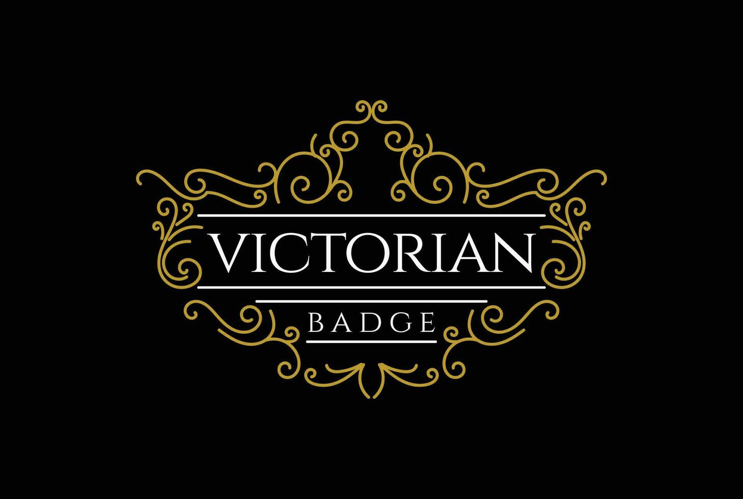 Clásico victoriano frontera marco real corona cresta Insignia emblema sello etiqueta logo diseño vector