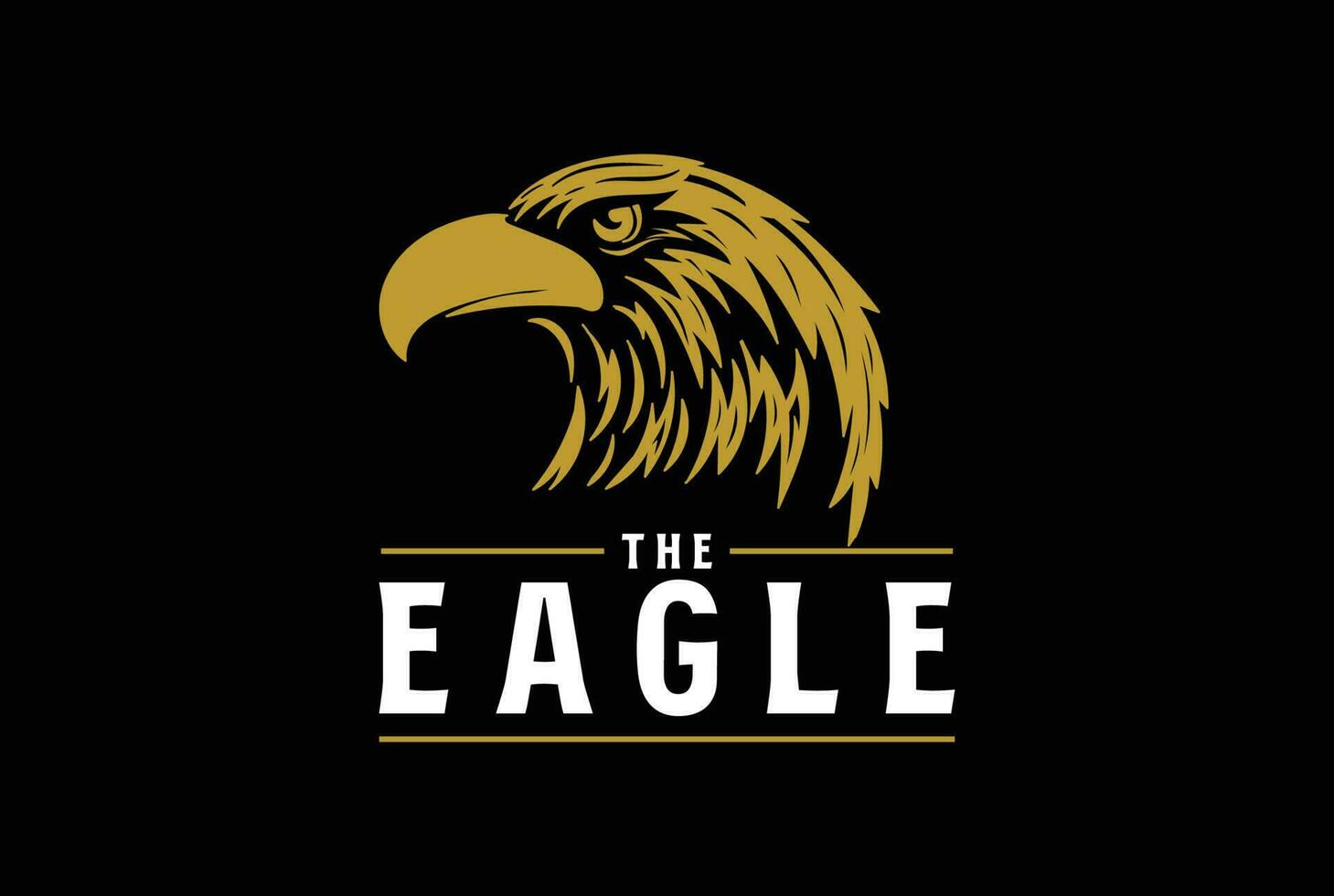 Vintage Angry Strong Eagle Head Face Logo Design vector