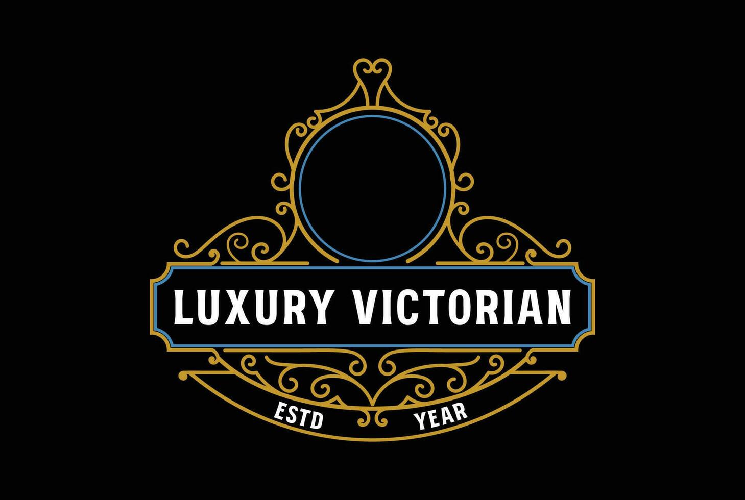 Elegant Luxury Ornament Border Frame Royal Badge Emblem Stamp Label Logo Design Vector