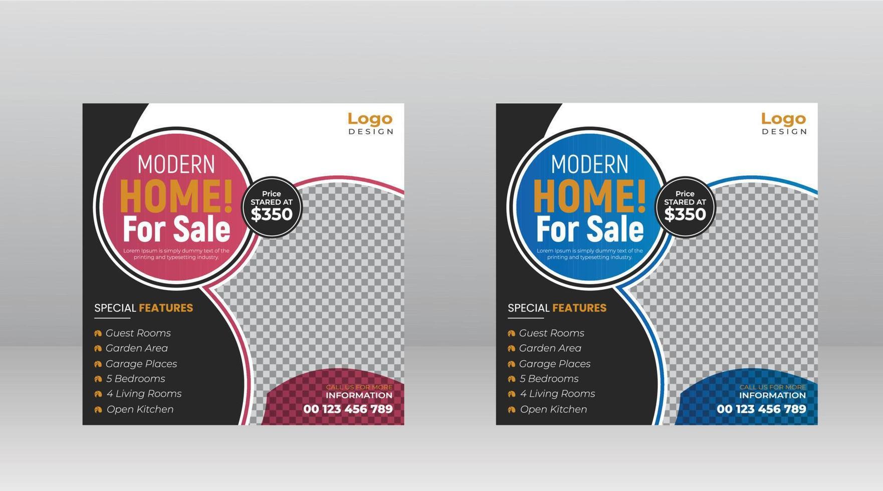 Real estate social media post vector