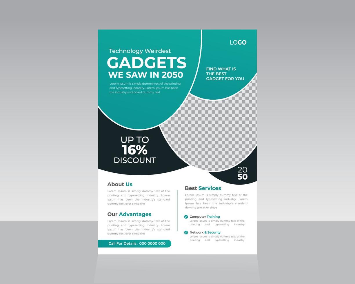 Technology Flyer Template Design vector