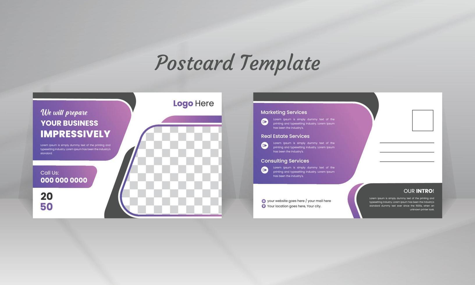Real Estate Postcard Template Design vector
