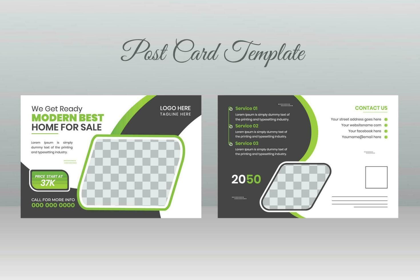 Real Estate Postcard Template Design vector