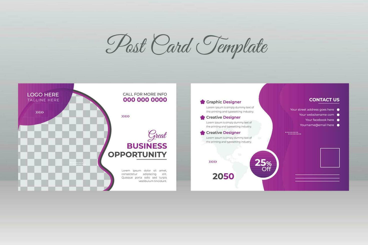 Business Or Corporate Postcard Template Design vector