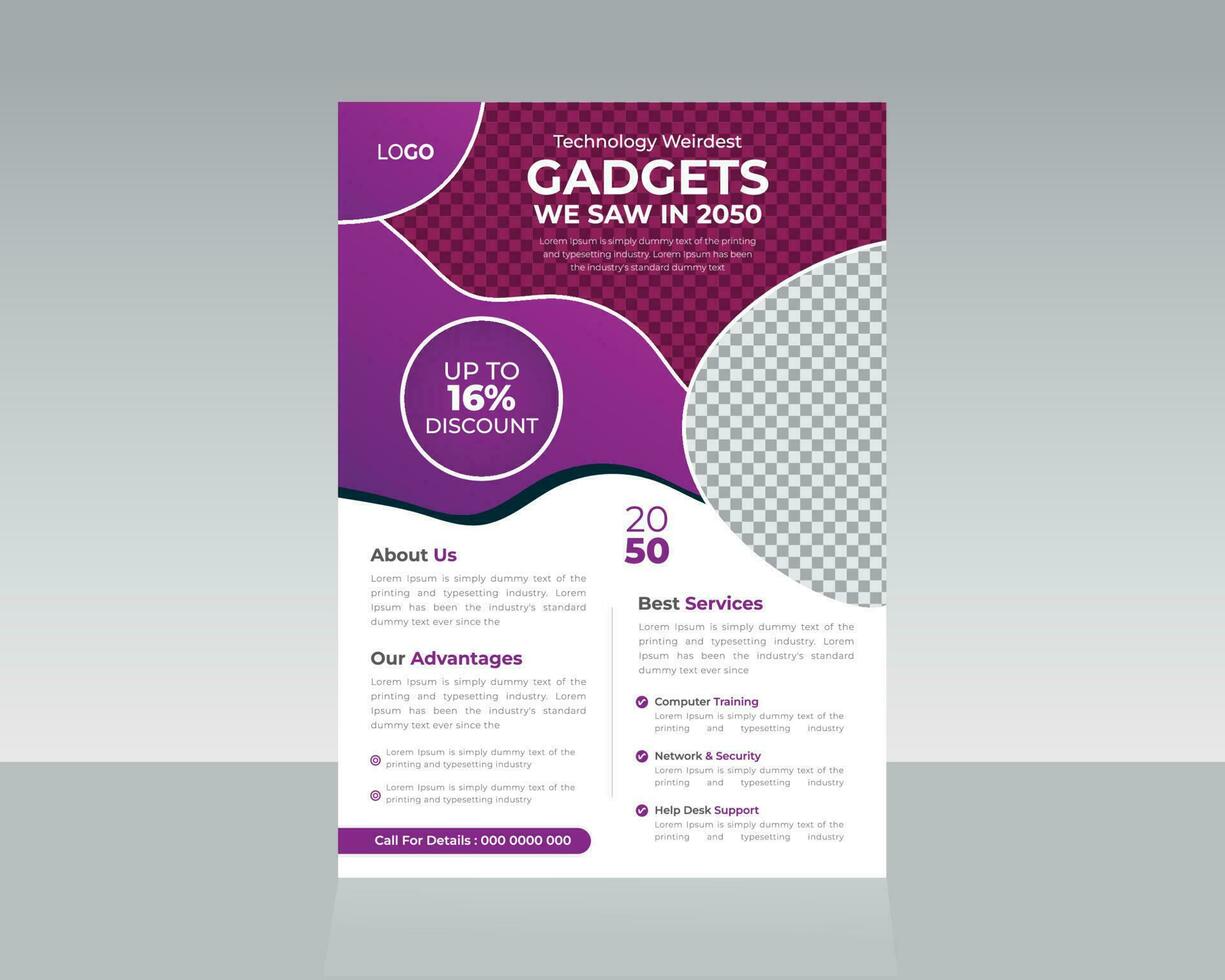 Technology flyer template design vector