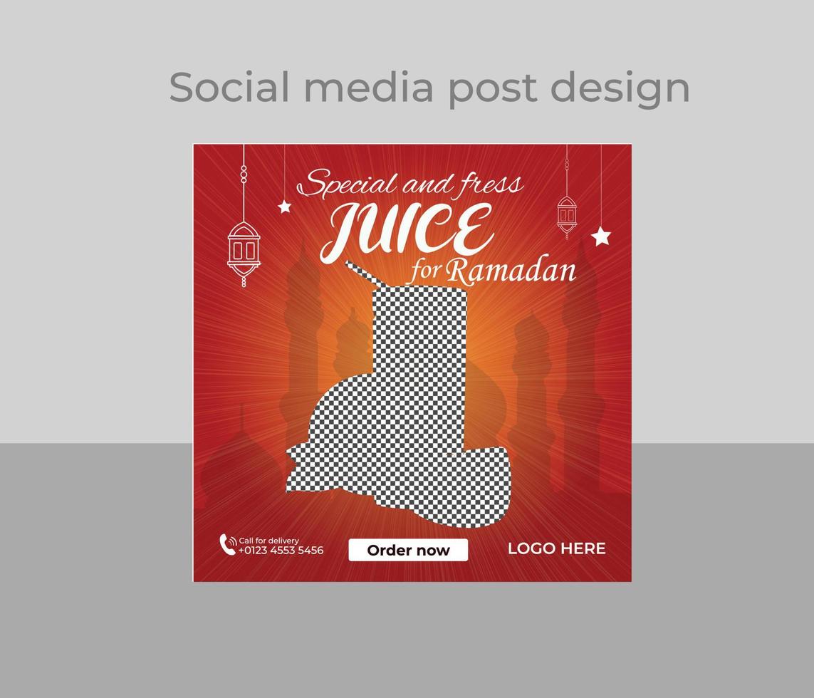 Ramadan Food Social Media Post vector