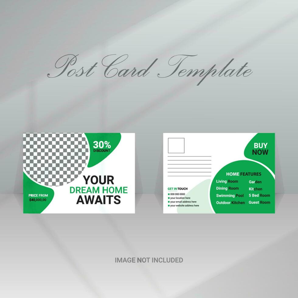 Real Estate Postcard Template Design vector