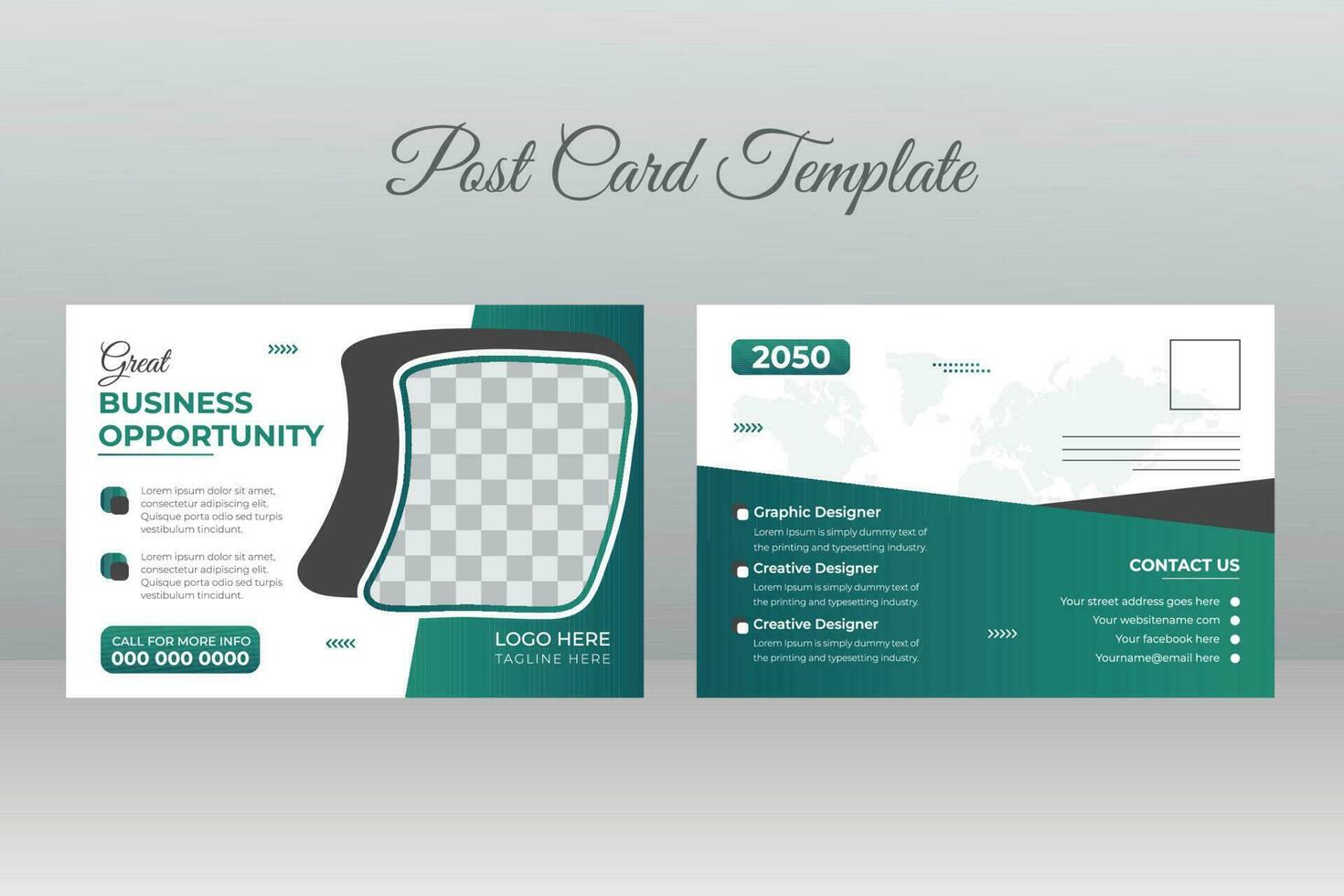 Business Postcard Template Design vector
