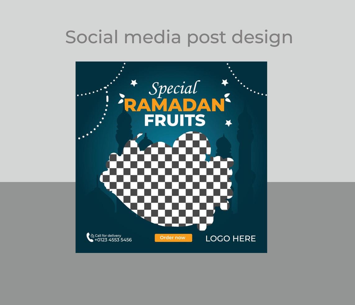 Ramadan Food Social Media Post vector